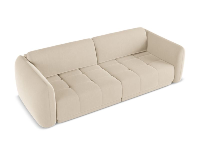 Kanapa 4-osobowa Makamii Hoku z weluru 250x105 cm jasny beż 1 szt.