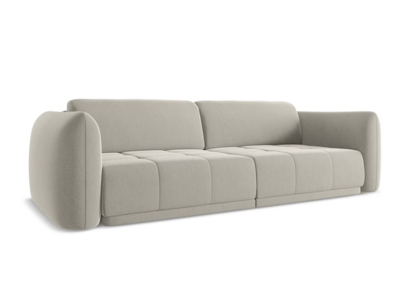 Kanapa 4-osobowa Makamii Hoku z weluru 250x105 cm perłowy 1 szt.
