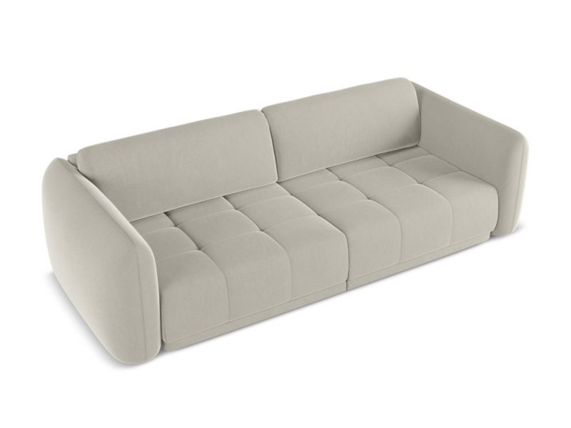 Kanapa 4-osobowa Makamii Hoku z weluru 250x105 cm perłowy 1 szt.