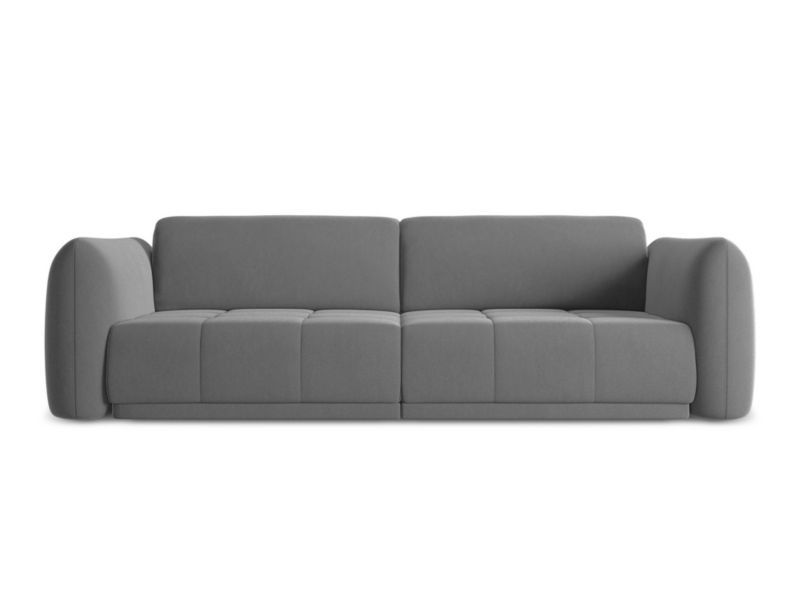Kanapa 4-osobowa Makamii Hoku z weluru 250x105 cm szary 1 szt.