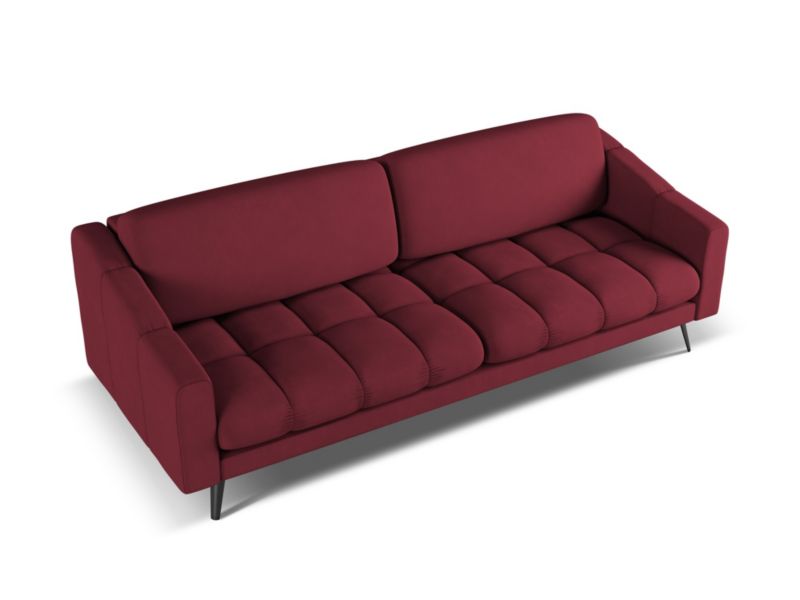 Kanapa 4-osobowa Makamii Nalu z tkaniny szenilowej 238x95 cm bordo 1 szt.