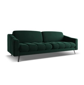 Kanapa 4-osobowa Makamii Nalu z weluru 238x95 cm butelkowa zieleń 1 szt.