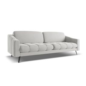 Kanapa 4-osobowa Makamii Nalu z weluru 238x95 cm srebrny 1 szt.