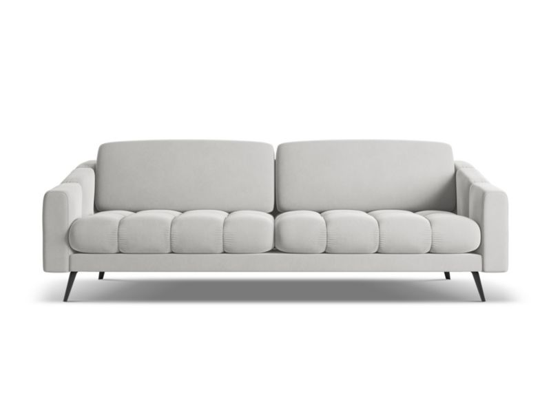 Kanapa 4-osobowa Makamii Nalu z weluru 238x95 cm srebrny 1 szt.