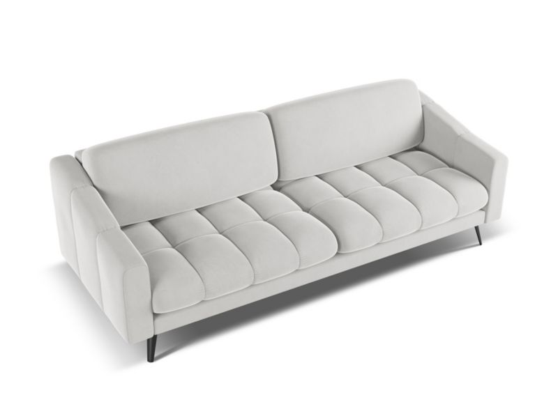 Kanapa 4-osobowa Makamii Nalu z weluru 238x95 cm srebrny 1 szt.