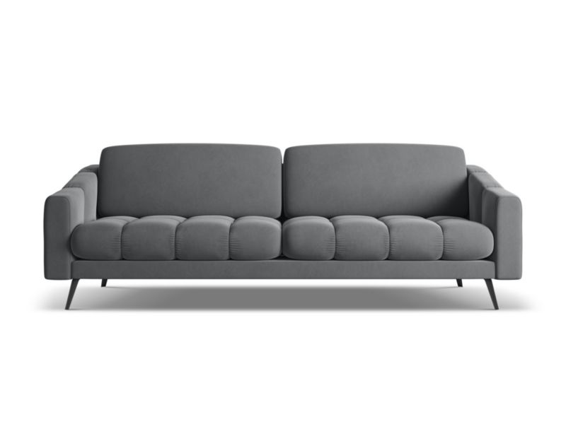 Kanapa 4-osobowa Makamii Nalu z weluru 238x95 cm stalowy 1 szt.