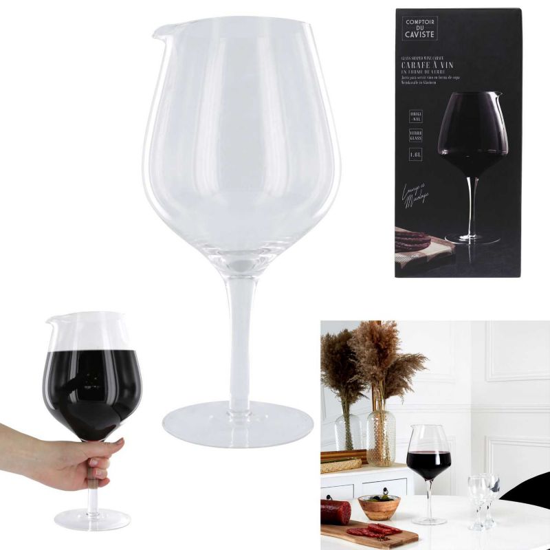 Karafka do wina Vinario HowHomely 1,6 l szkło 30x14,5 cm 1 szt.