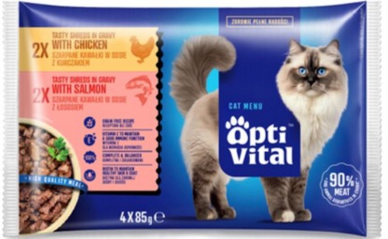 Karma mokra dla kota OptiVital kurczak/łosoś 4 x 85 g