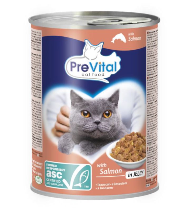 Karma mokra dla kota PreVital łosoś ASC w galaretce 415 g