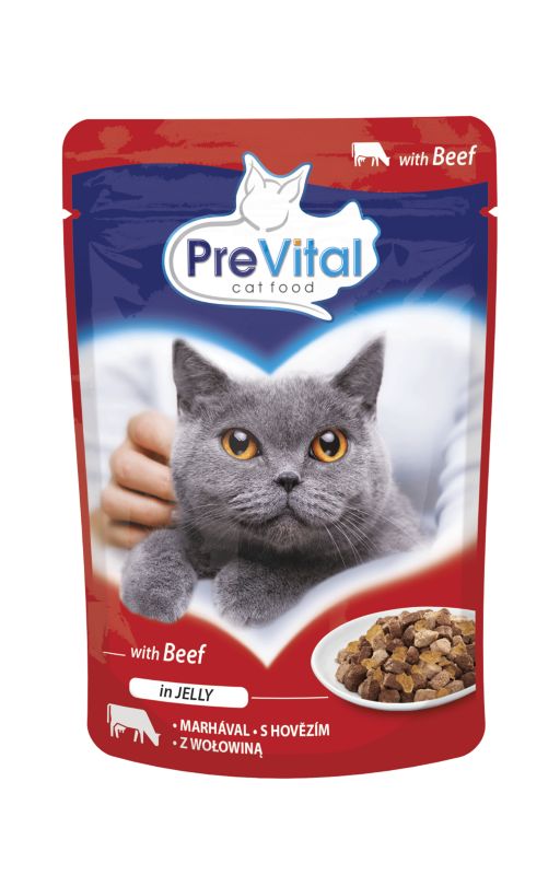 Karma mokra dla kota PreVital z wołowiną w galarecie 100 g