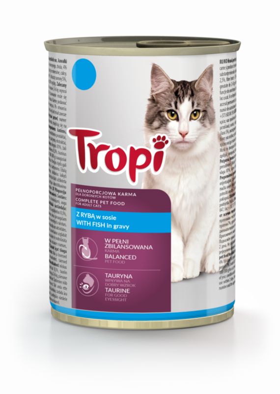 Karma mokra dla kota Tropi z rybą 415 g