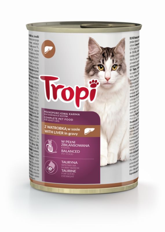 Karma mokra dla kota Tropi z wątróbką 415 g