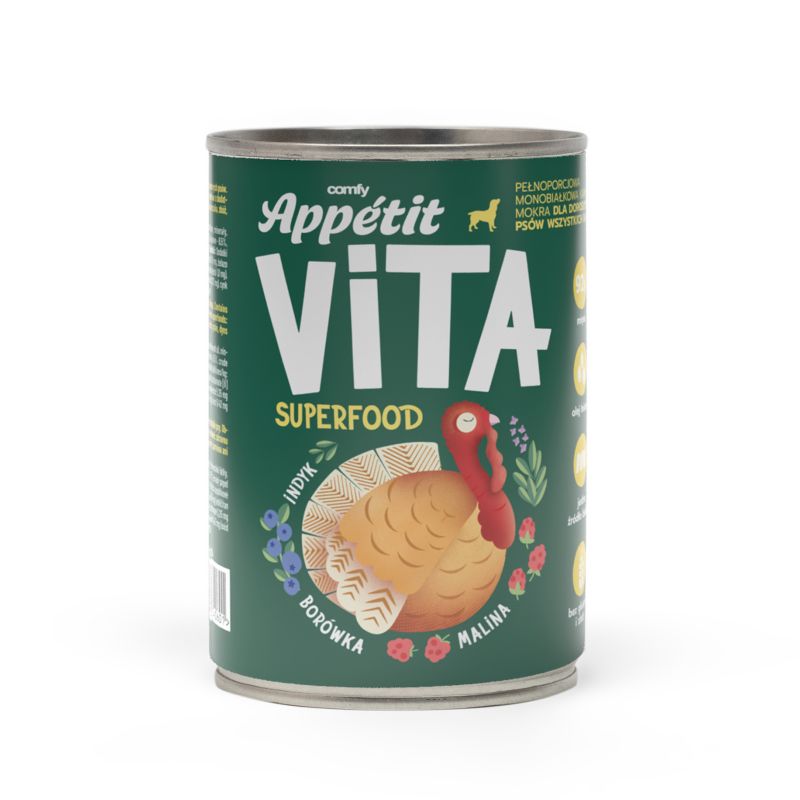 Karma mokra dla psa Comfy Appetit Vita indyk 400 g