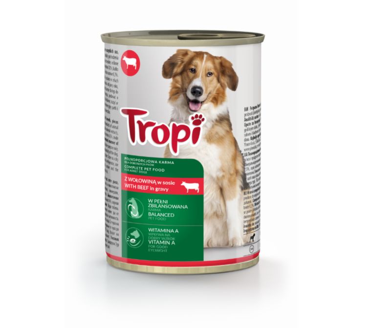 Karma mokra dla psa Tropi kawałki z wołowiną 415 g