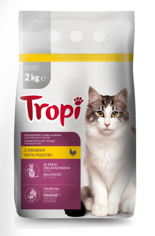 Karma sucha dla kota Tropi z drobiem 2 kg