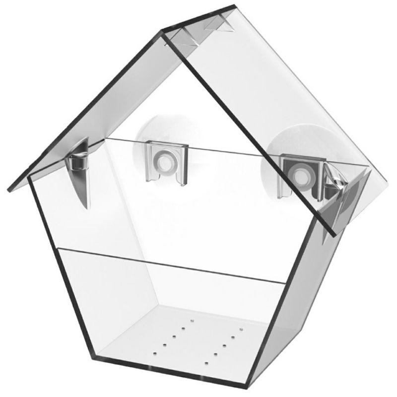 Karmnik dla ptaków na okno Esschert Design transparentny lekki 14x15x9 cm 1 szt.