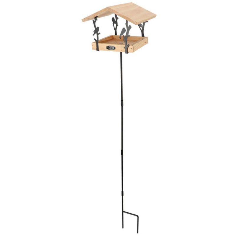 Karmnik dla ptaków stojący Esschert Design brązowy żelazo i drewno 24,5x24,5x131,4 cm 1 szt.