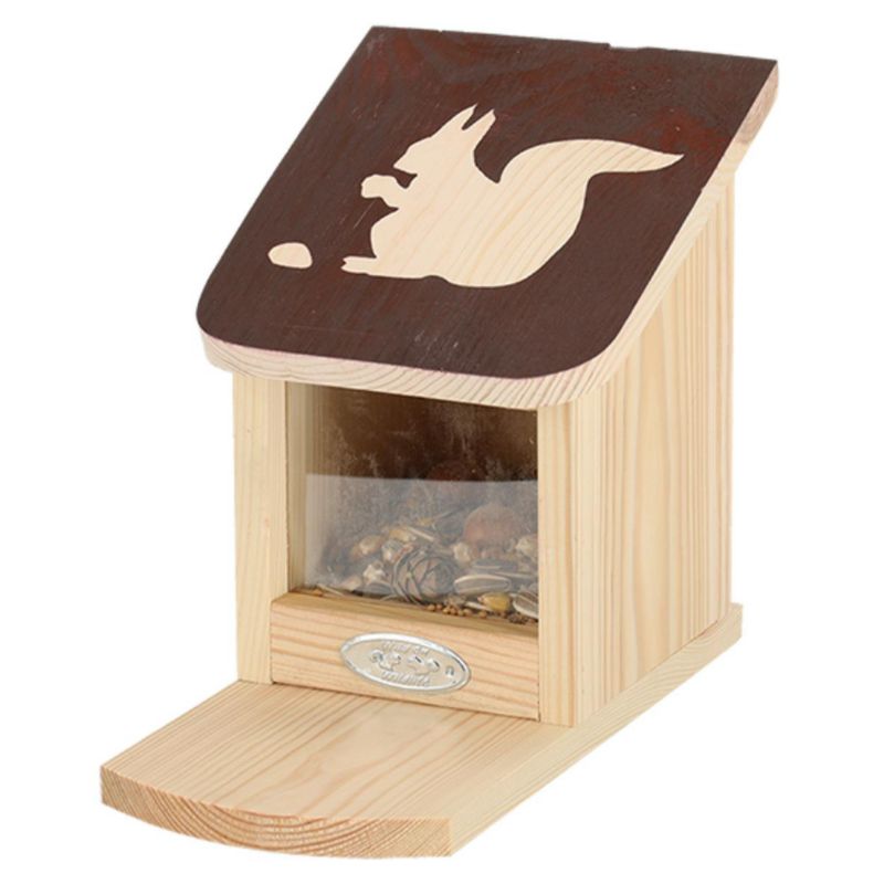 Karmnik dla wiewiórek z okienkiem Esschert Design brązowy drewniany h20 cm 1 szt.