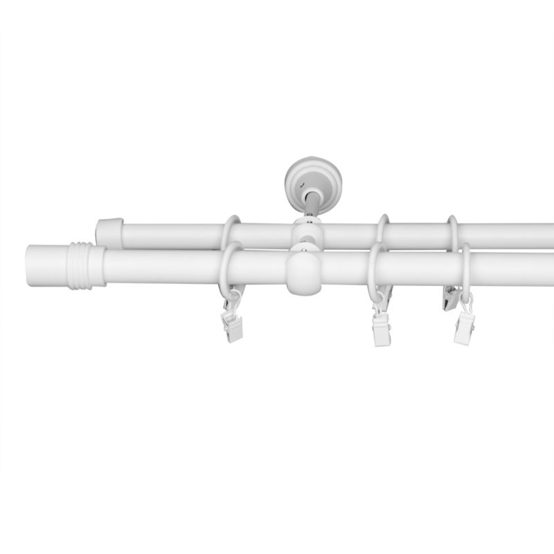 Karnisz podwójny GoodHome Anafi 19/16 mm 160 cm cylinder biały mat