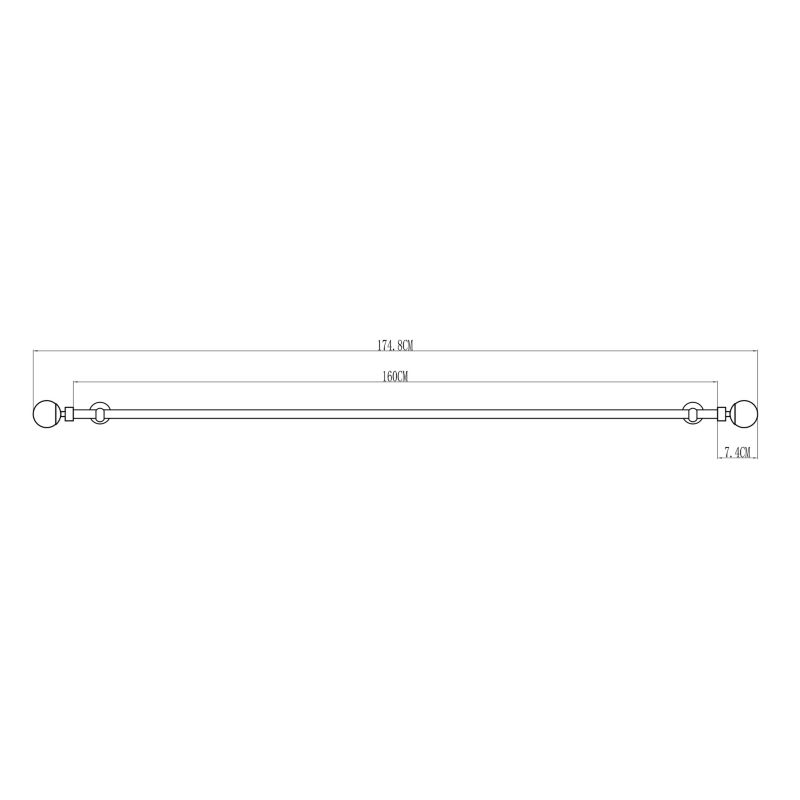 Karnisz podwójny GoodHome Athens II 19 mm 160 cm kula szary