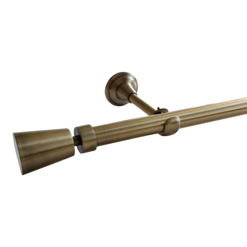 Karnisz pojedynczy Goodhome Antiki 25 mm 160 cm stożek złoty