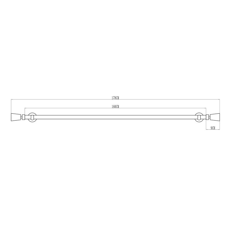 Karnisz pojedynczy Goodhome Antiki 25 mm 160 cm stożek złoty