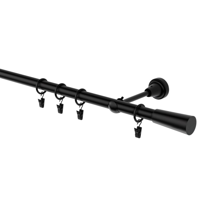 Karnisz pojedynczy GoodHome Araxosi 19 mm 160 cm stożek czarny