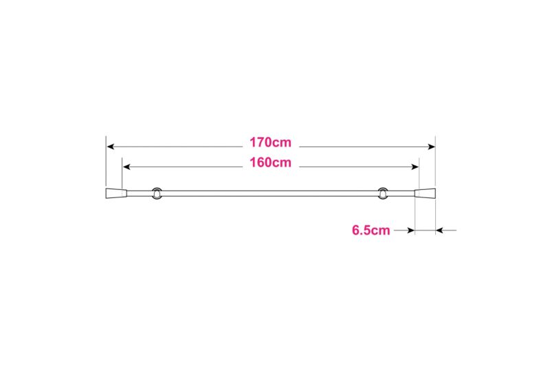 Karnisz pojedynczy GoodHome Araxosi 19 mm 160 cm stożek czarny