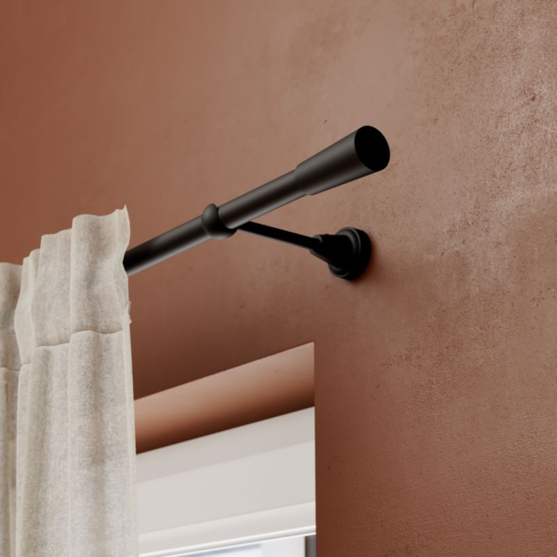Karnisz pojedynczy GoodHome Araxosi 19 mm 160 cm stożek czarny