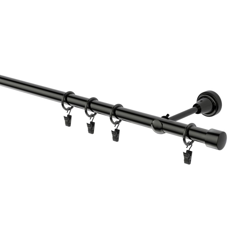Karnisz pojedynczy Goodhome Kimlos 19 mm 200 cm zaślepka czarny
