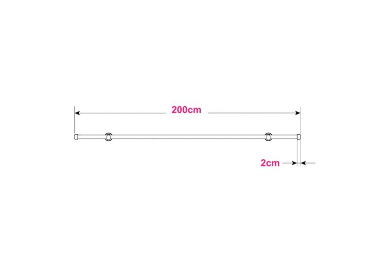 Karnisz pojedynczy Goodhome Kimlos 19 mm 200 cm zaślepka czarny