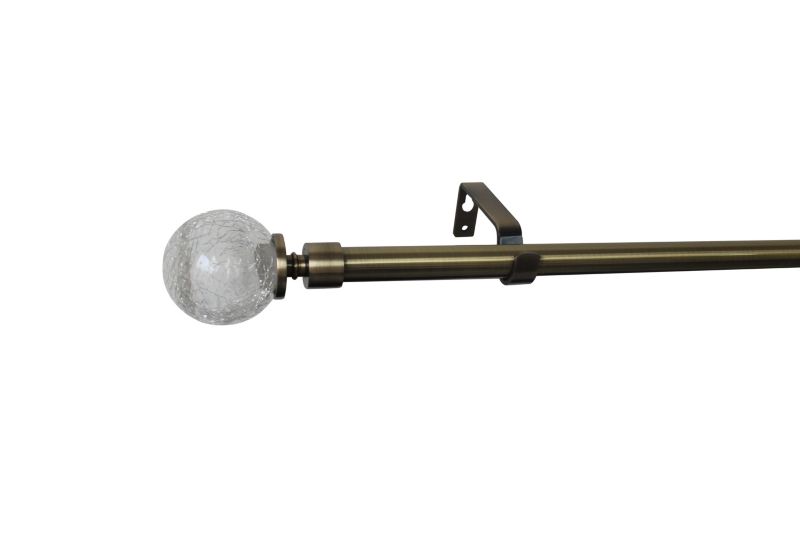 Karnisz regulowany GoodHome Antiki pojedynczy 16/19 mm 120-210 cm kula szkło