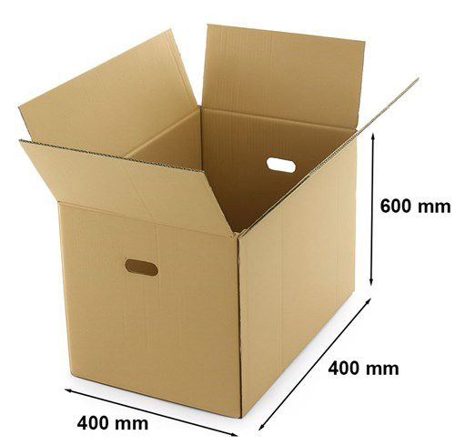 Karton przeprowadzkowy NEOPAK 600x400x400 mm C500 brązowy z uchwytami 1 szt.