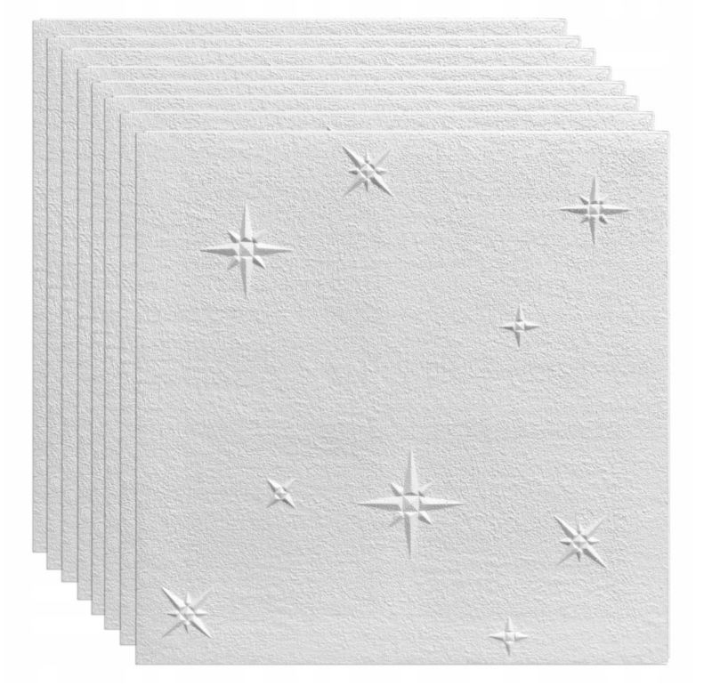 Kaseton sufitowy ścienny panel styropianowy zakładkowy Marbet Design 50x50 cm Zima 2 m² 8 szt.