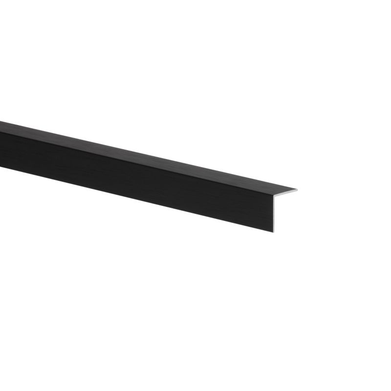 Kątownik aluminiowy szczotkowany 2600 x 15 x 15 x 1 mm czarny