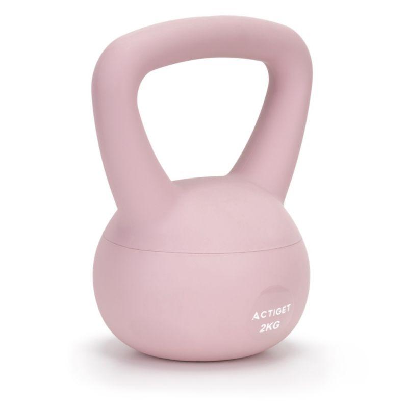 Kettlebelle miękki Actiget 2 kg kula treningowa jasnoróżowa 1 szt.
