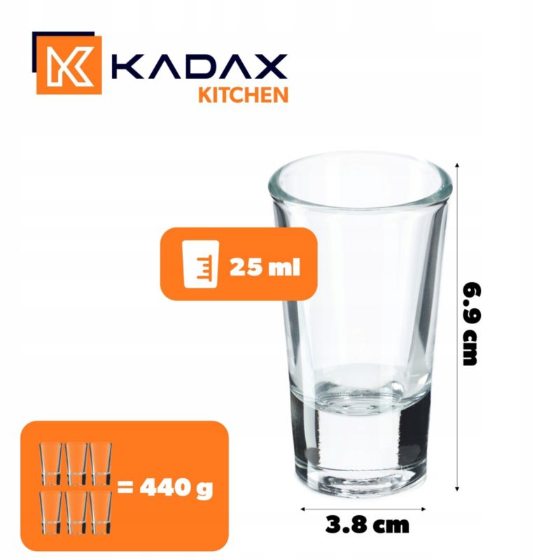 Kieliszki Do Shotów KADAX 25ml 6szt