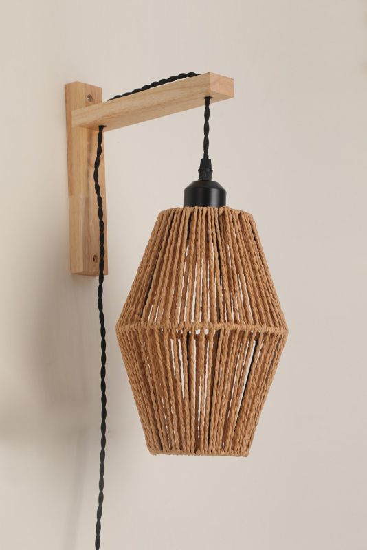 Kinkiet ścienny boho beżowy jutowy klosz 1xE27 60W BOHO SIBU WALL Kobi 1 szt.