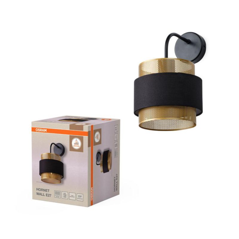 Nástěnné svítidlo Decor Osram E27 dekorativní černé zlato 1 ks.