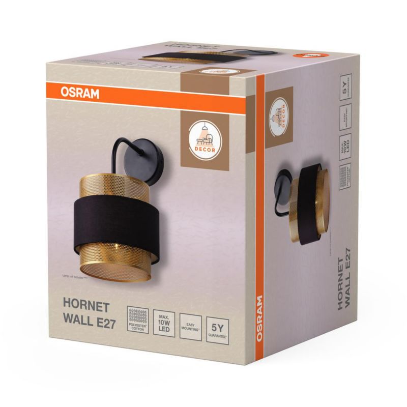 Nástěnné svítidlo Decor Osram E27 dekorativní černé zlato 1 ks.