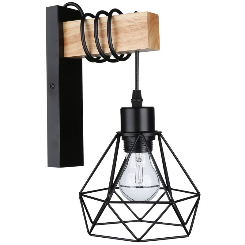 Kinkiet ścienny E27 LED MasterLED Otto IP20 wiszący czarny drewniany lampa wewnętrzna 1 szt.