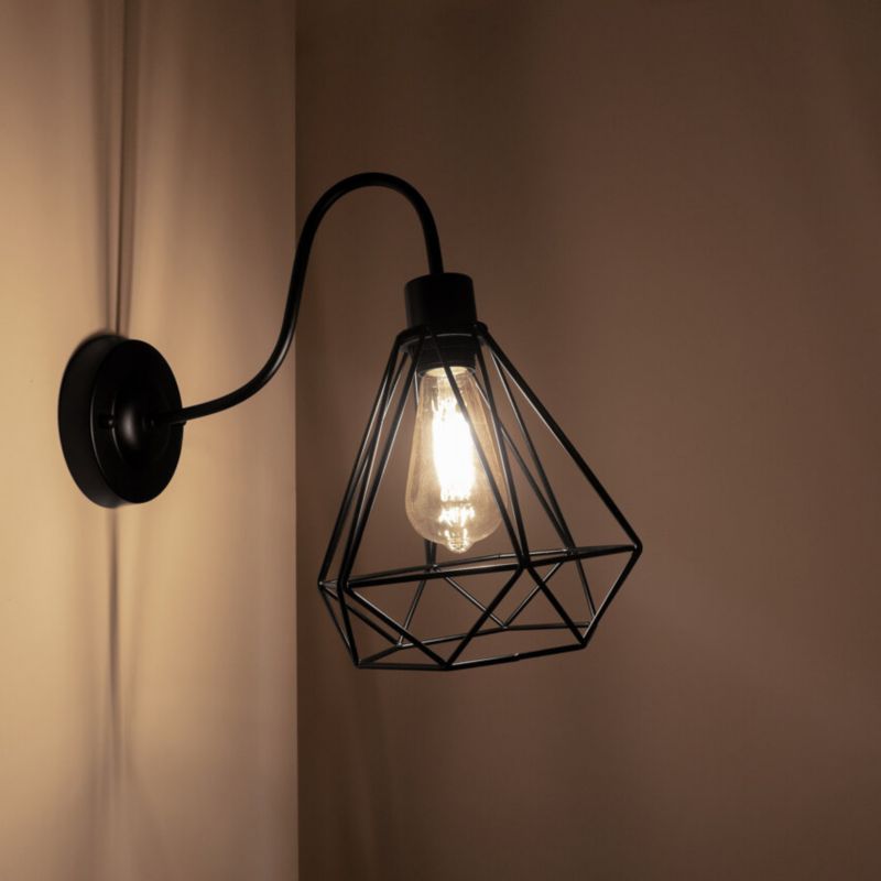 Kinkiet ścienny Edo Loft Alambra Corto E27 czarny, industrialny EDO777194 1 szt.