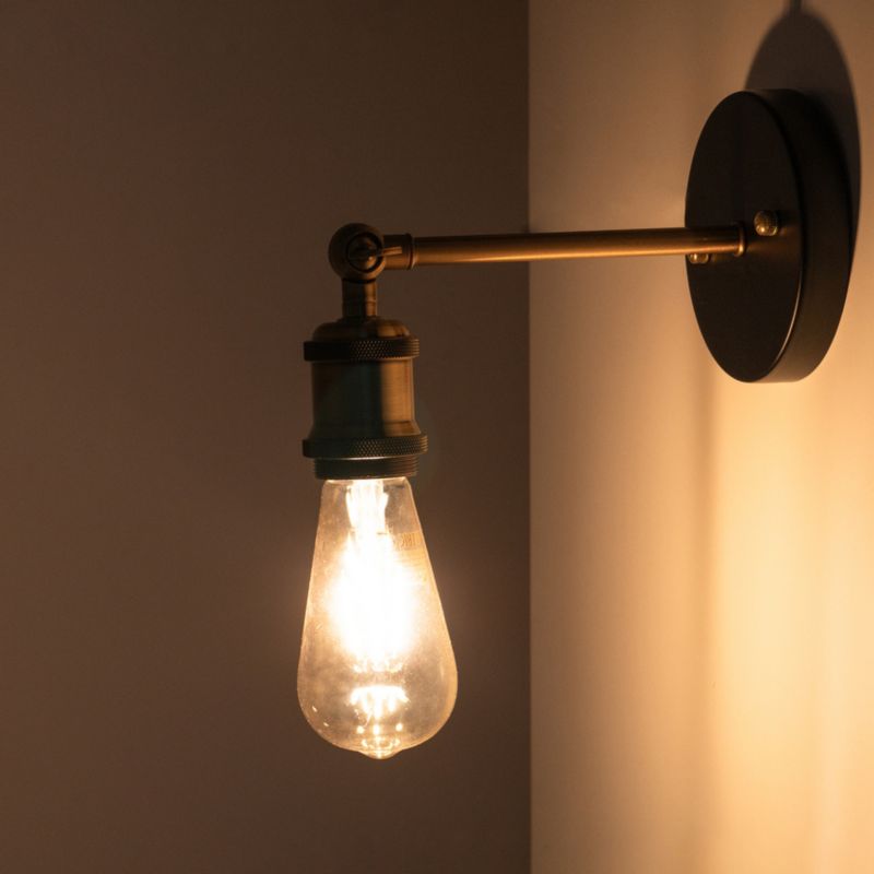 Kinkiet ścienny Edo Loft Navis E27 czarny mosiądz, industrialny EDO777183  1 szt.