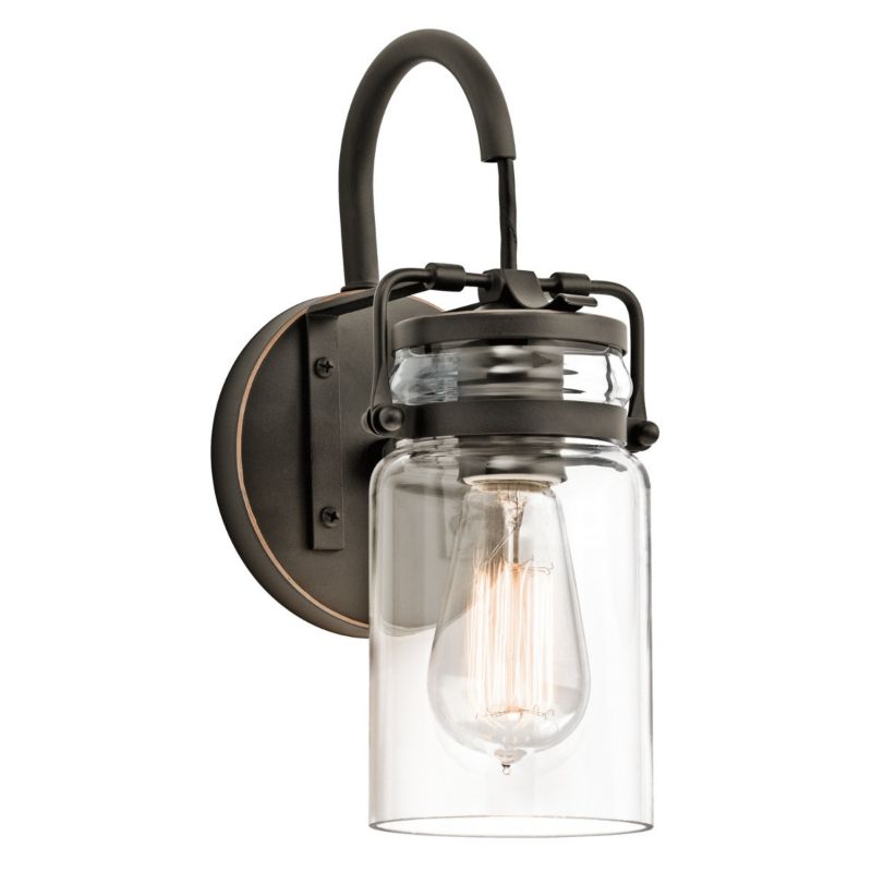Kinkiet ścienny Kichler Brinley stary brąz styl retro 1 x E27 x 60W IP20 wym: 29,2 x 12,7 x 15,9 cm - 1 szt.