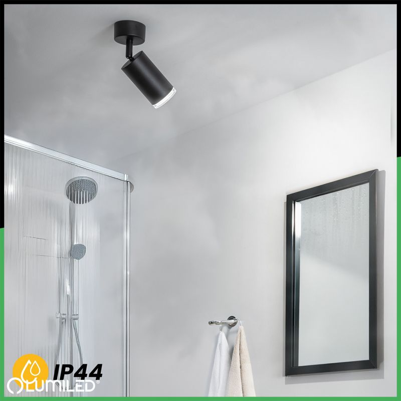 Kinkiet Ścienny Lumiled Lampa Sufitowa Lumiled Reflektor LED Spot GU10 IP44 Czarna 1 szt.