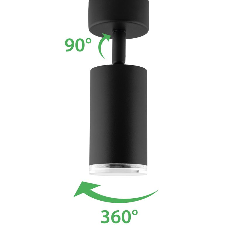 Kinkiet Ścienny Lumiled Lampa Sufitowa Lumiled Reflektor LED Spot GU10 IP44 Czarna 1 szt.