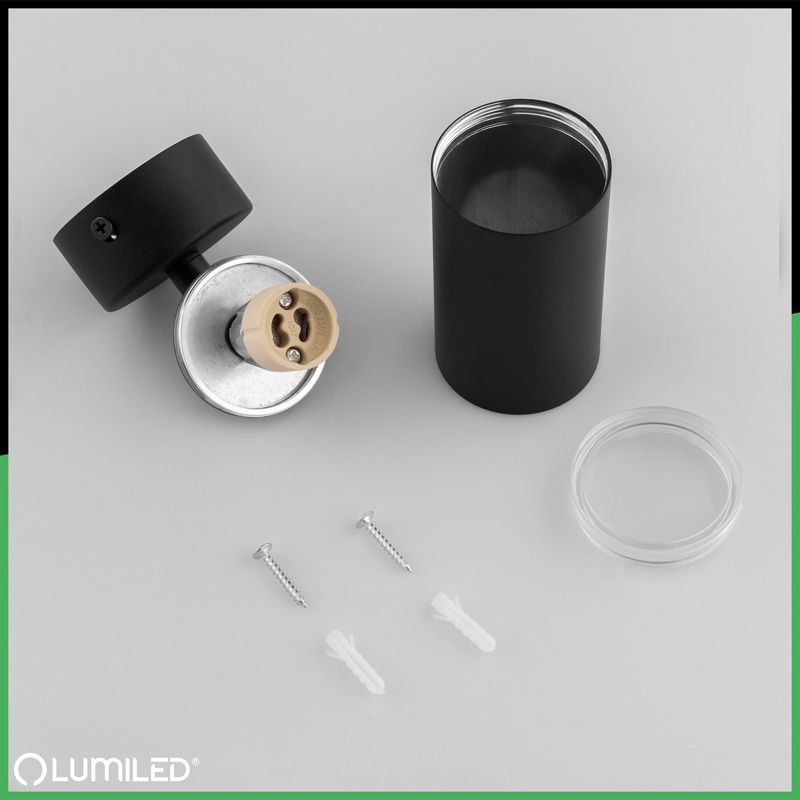 Kinkiet Ścienny Lumiled Lampa Sufitowa Lumiled Reflektor LED Spot GU10 IP44 Czarna 1 szt.