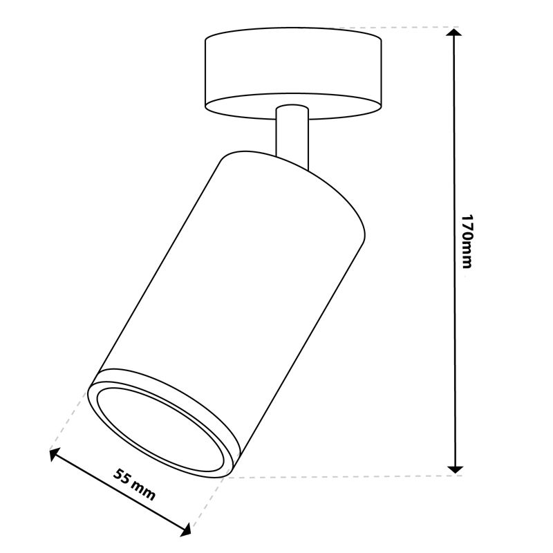 Kinkiet Ścienny Lumiled Lampa Sufitowa Lumiled Reflektor LED Spot GU10 IP44 Czarna 1 szt.