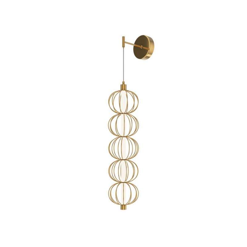 Nástěnné svítidlo Maytoni Golden Cage, mosaz a zlato, moderní styl, LED 17W 3000K 1100lm IP20, rozměry: 218,8 x 13,9 x 22,2 cm - 1 ks.