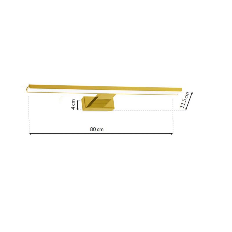 Kinkiet ścienny Milagro Shine złoto-biały  LED 15W 4000K 1050lm IP44 wym: 4 x 80 x 11,5 cm - 1 szt.